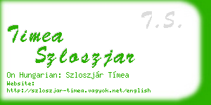 timea szloszjar business card